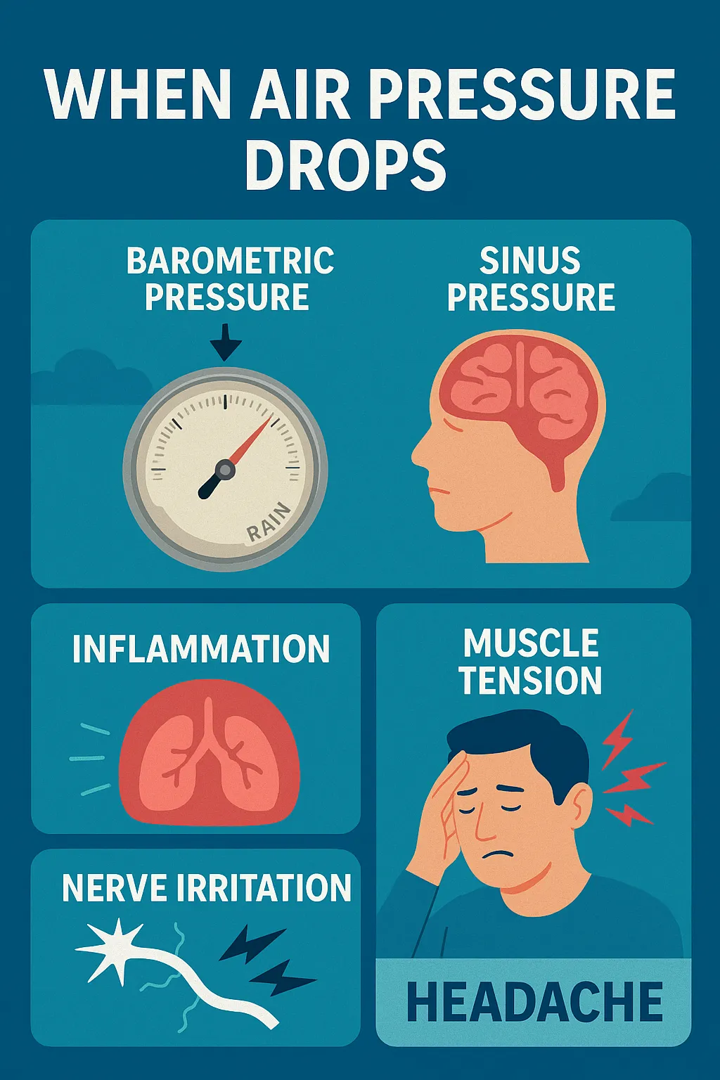 Weather changes and barometric pressure headache triggers