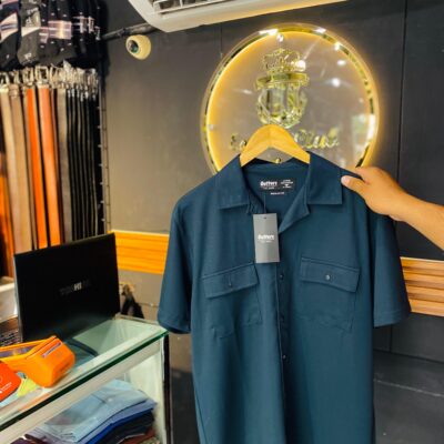 Premium imported men's casual shirt teal blue fashion