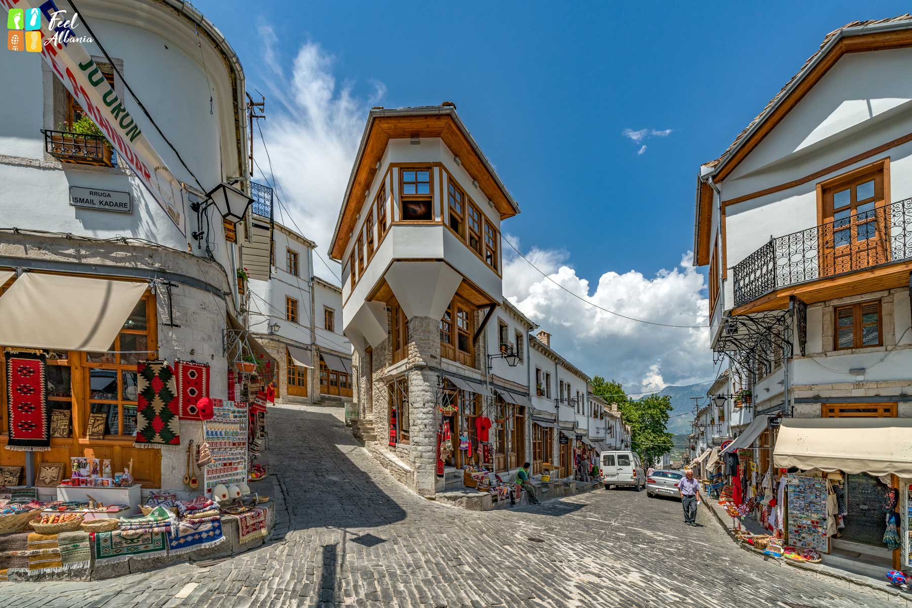Historic stone streets of Gjirokastër, Albania