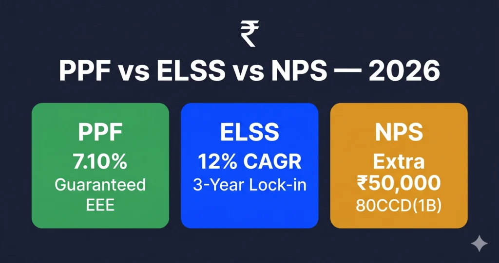 PPF vs ELSS vs NPS Tax Saving Comparison 2026