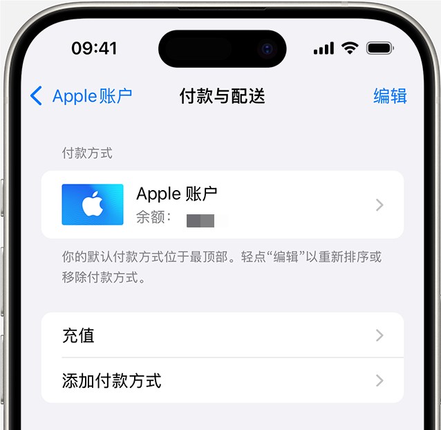 Apple账户付款与配送页