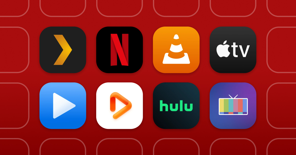 iPhone 显示多个流媒体应用包括 Netflix Hulu Apple TV 和 VLC