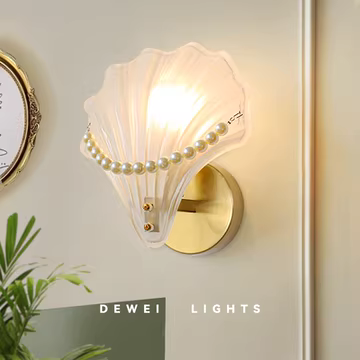 法式贝壳玻璃壁灯