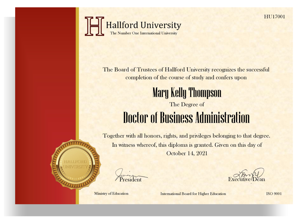 1 Year DBA Program Online | Hallford University