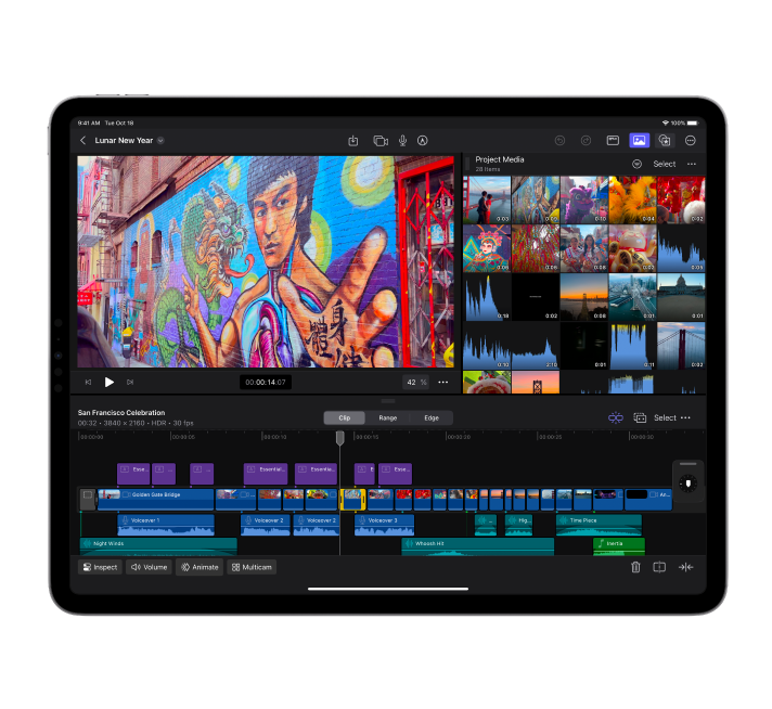 iPad版Final Cut Pro编辑界面截图