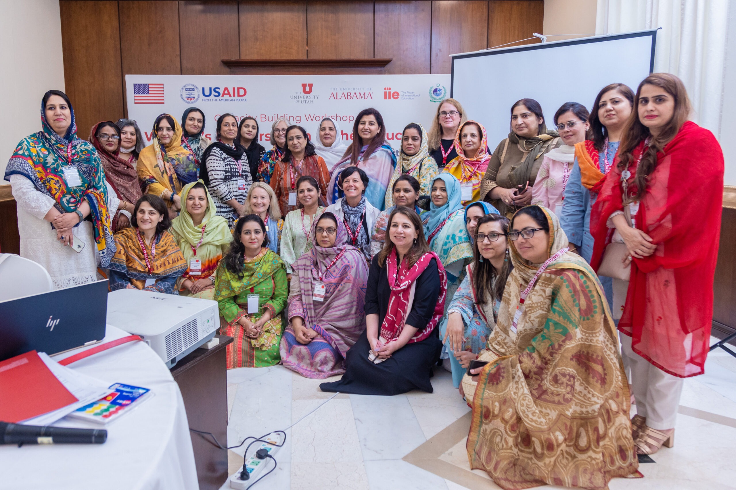 Pakistani women participating in educational workshop