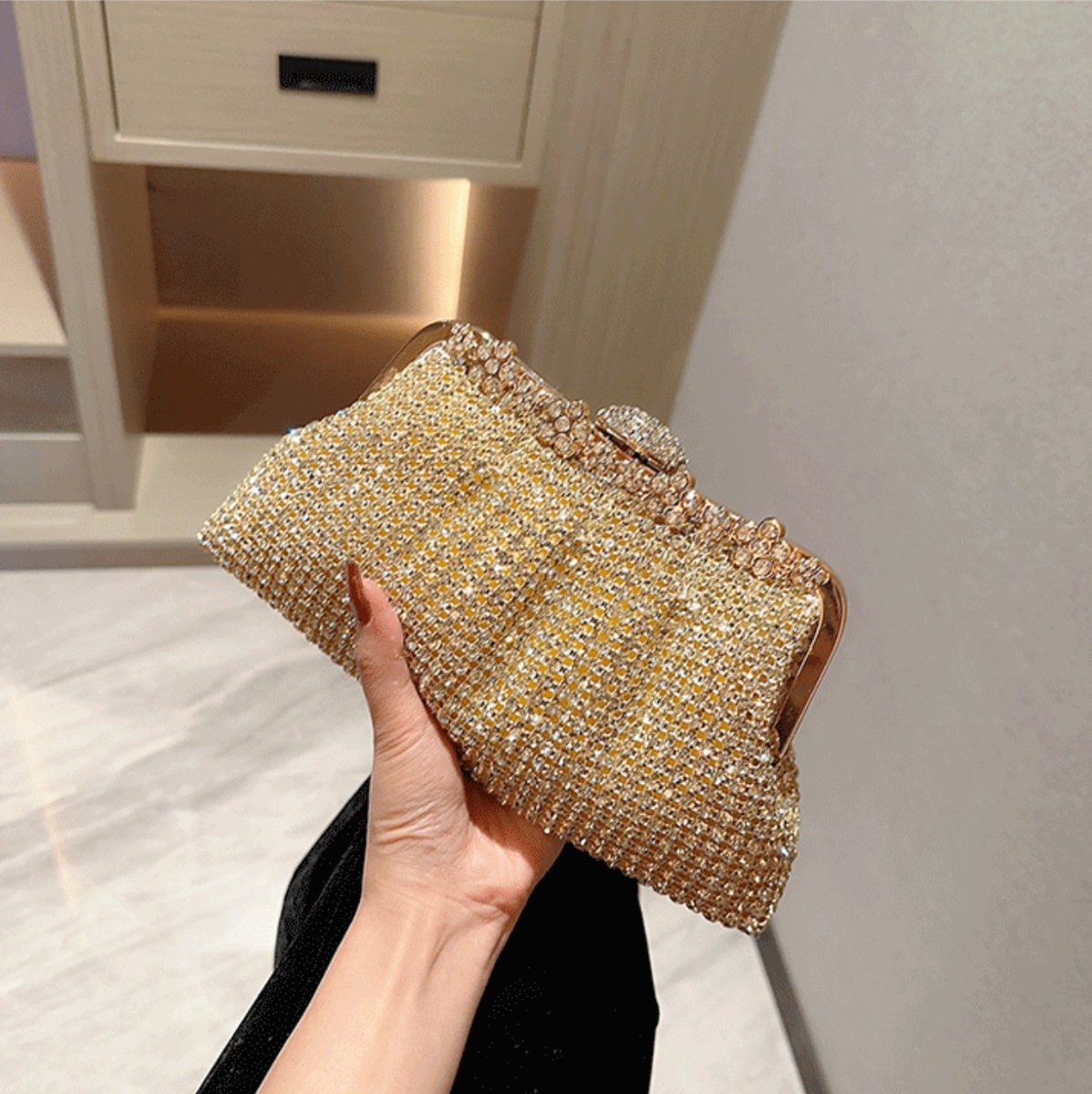 Crystal Embellished Evening Clutch