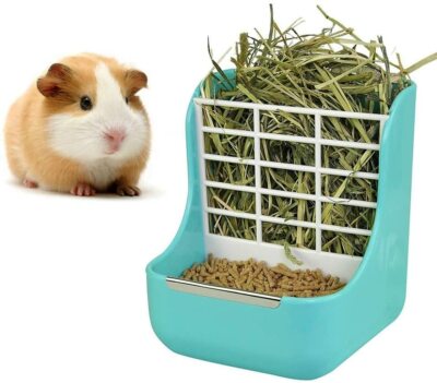 Guinea Pig Hay Feeder with Food Bowl Combo