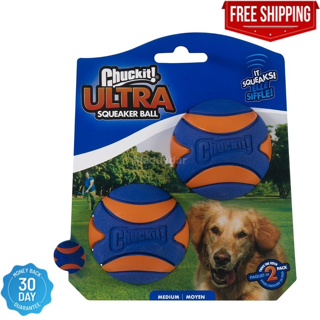 Chuckit! Ultra Ball Dog Toy, Durable High Bounce, 2 Pack, Medium