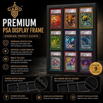 Chronogard Wall Display for Graded Cards 9 Slot Carbon Fibre Foam Frame | eBay