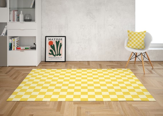 30 Trending Digital Print Products 4 Checkerboard pattern area rug in home interior