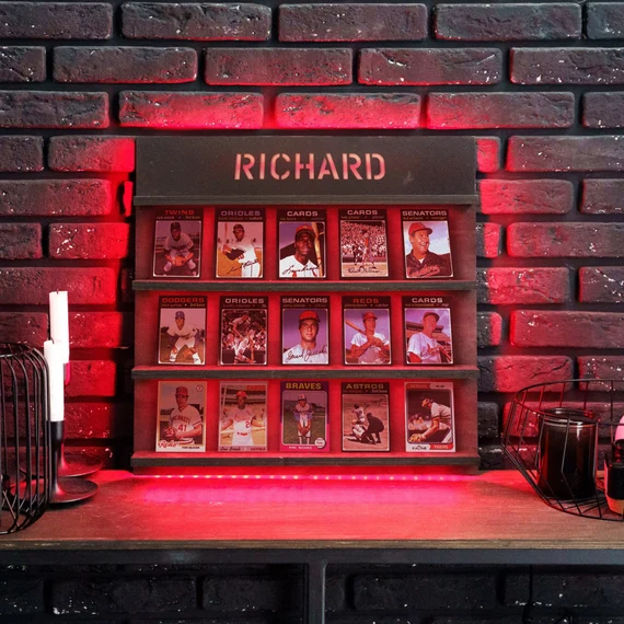 Sports Card Display Case, Sports Card Holder Led, Football Card Display  Shelf, Football Card Led Holder, Sports Card Wall Mount Led - Etsy