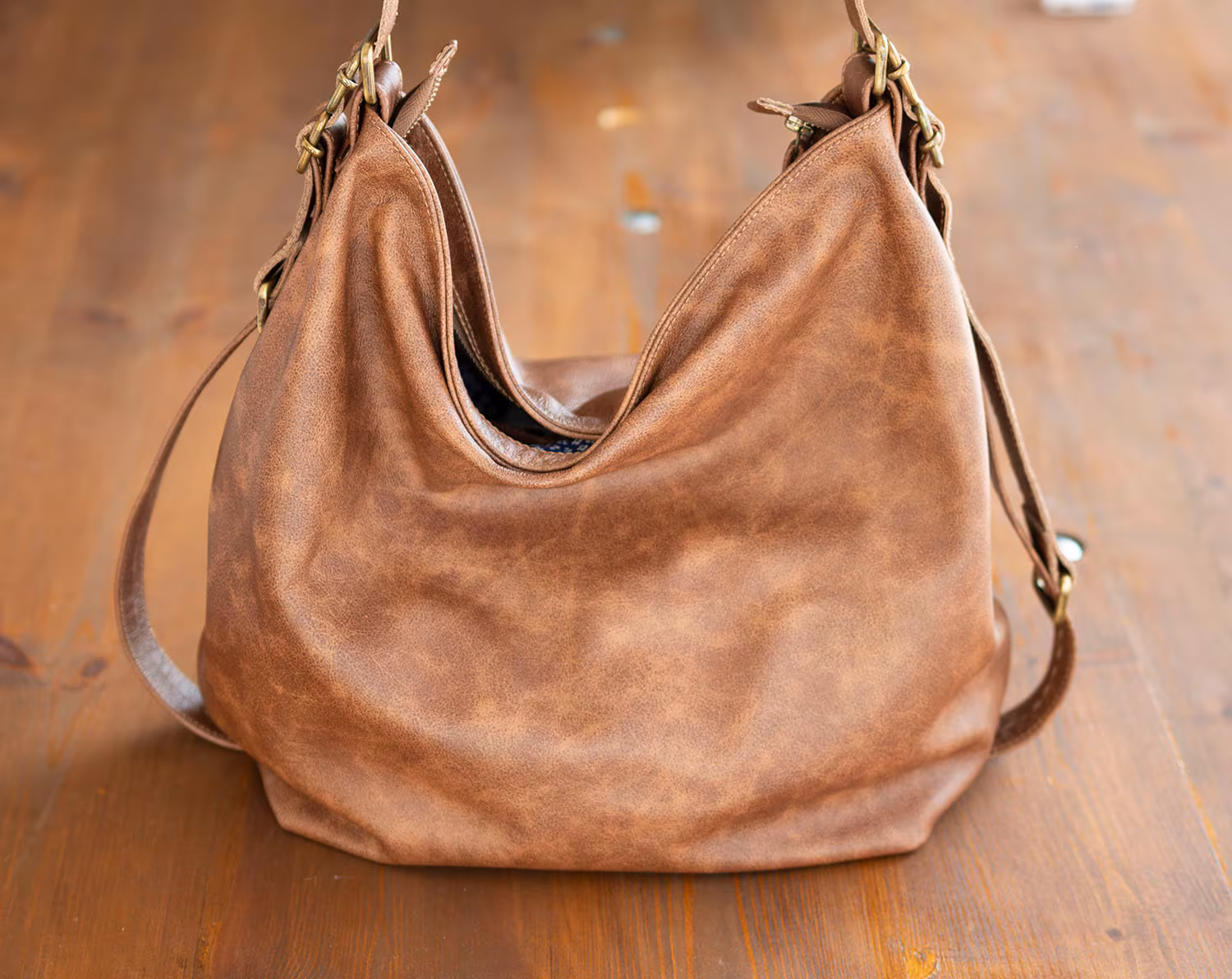 Etsy Large Brown Leather Hobo Convertible Bag