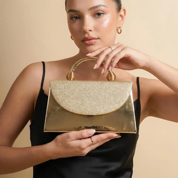Etsy Gold Evening Clutch Formal Bag
