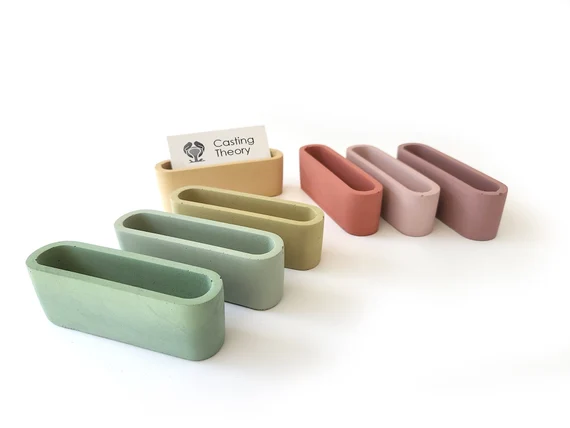 Concrete Business Card Holder for Desk, Office Accessories, Card Display,  Business Card Stand, Desk Accessories, Handmade, Minimalist - Etsy