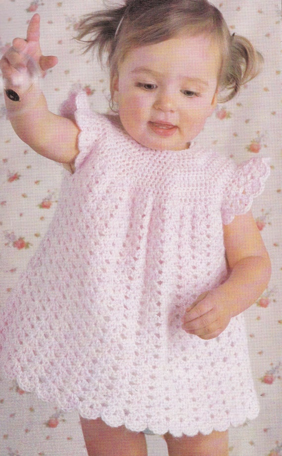 Baby Crochet Dress Vintage Crochet Pattern Pretty Baby Dress Pdf INSTANT Download Baby Pattern Only Pdf 1970s English Only - Etsy