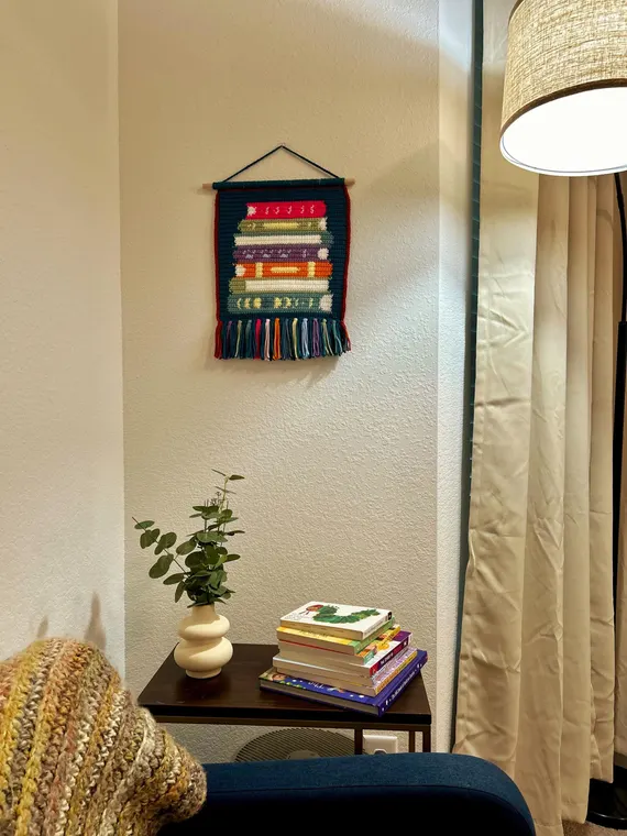 Book Stack Tapestry Crochet Pattern Instructions: Instant PDF Download, Beginner-friendly, Grid