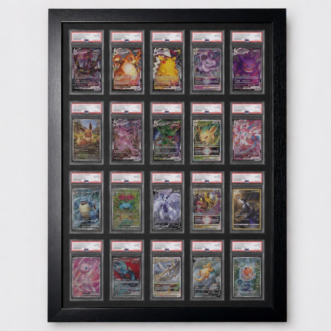 Custom PSA/CGC Card Display Frame – 20 Grid Wall Mount for Graded Pokémon, NBA, Sports Trading Cards, Tcg Slab Holder, Collector Gift - Etsy