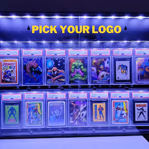 Custom Graded Card Display Case LED Lights Wall Cabinet Holds 14 Slabs PSA BGS - Etsy
