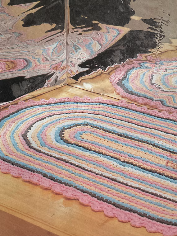 Vintage Oval Rag Rug Crochet Pattern | Retro Home Decor