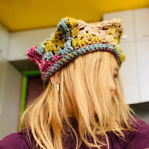Buy Crochet Star Hat, Handmade Fairycore Slouchy Beanie, Colorful Granny Square Star Cap, Boho Hippie Winter Hat, Unique Patchwork Aesthetic Hea Online in India - Etsy