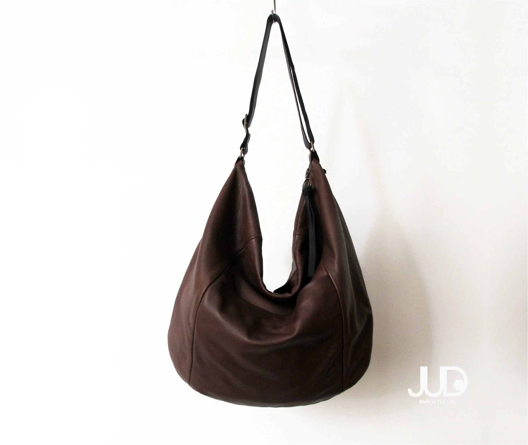 Etsy Coffee Brown Soft Leather Hobo Bag