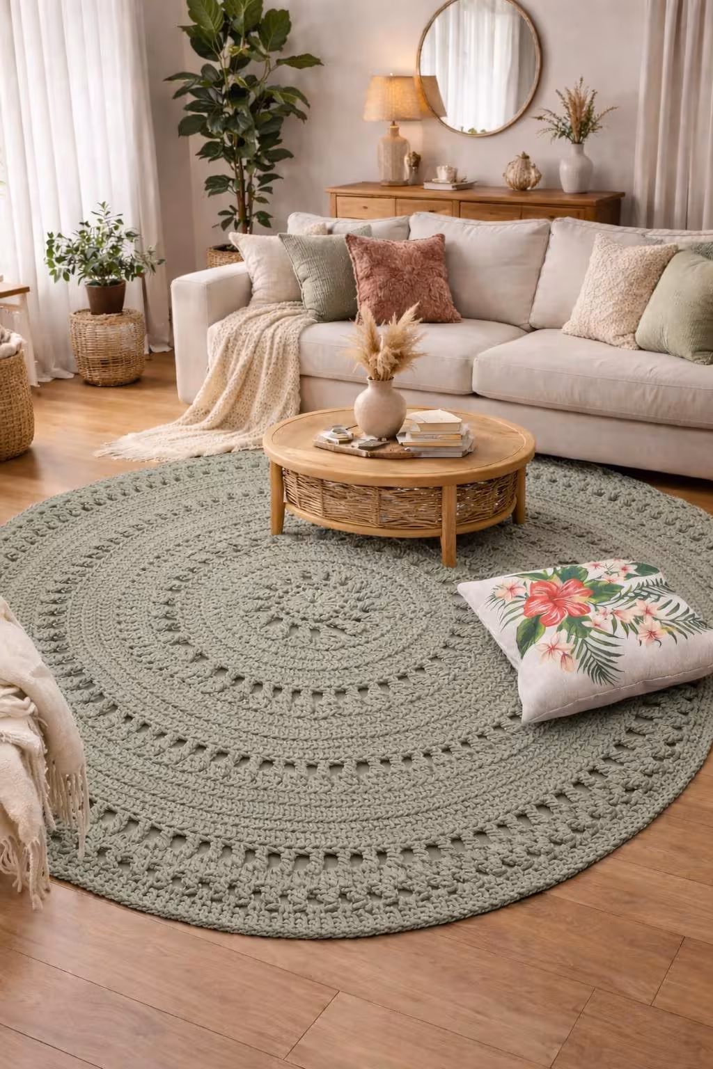 Rug Crochet Pattern | Boho Floor Decor (PDF Digital Download)