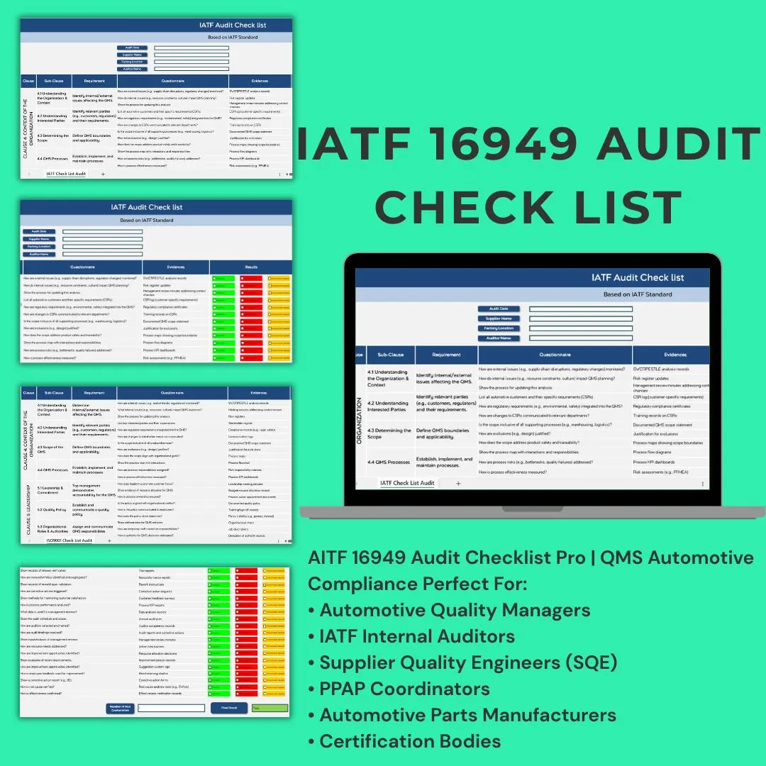 IATF审核检查表样式