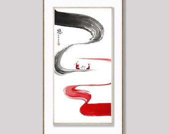 Arte de tinta china minimalista - expresión cultural