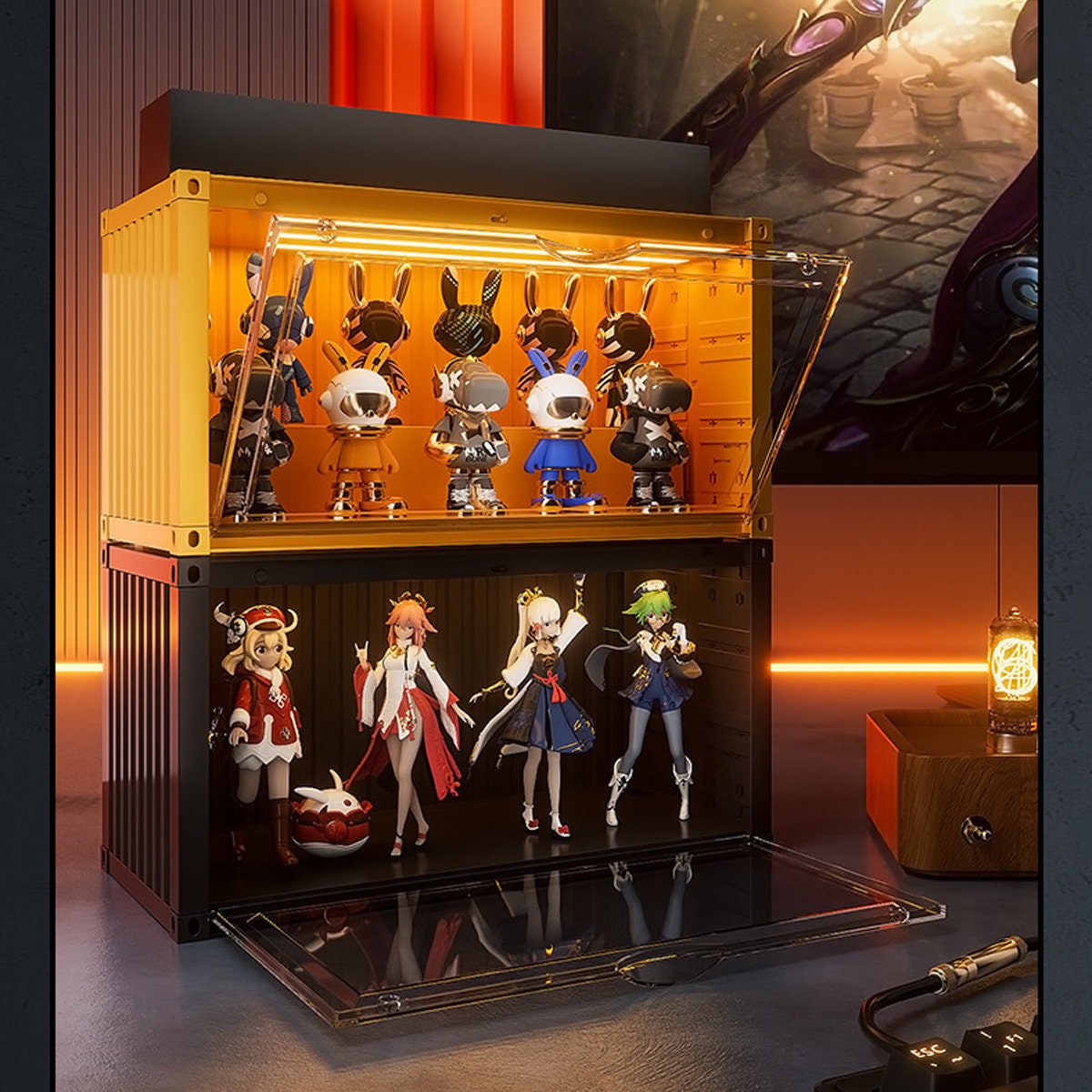 Anime Figure Display Case: Collectible Toy Storage With Steps - Etsy Hong  Kong