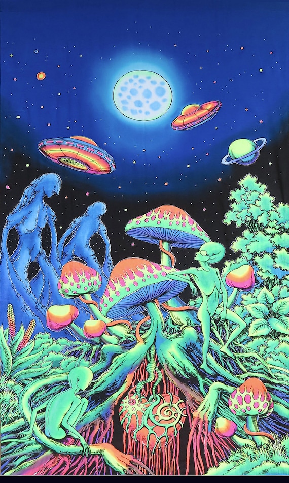 UFO Mushroom Tapestry
