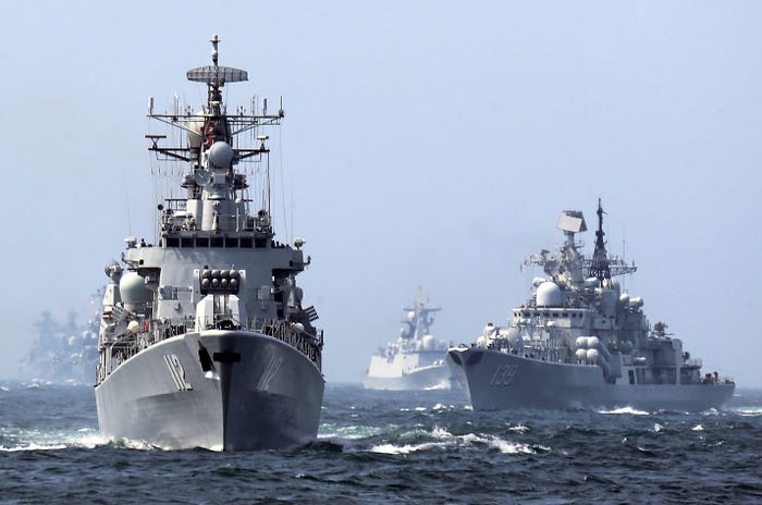Naval ships in South China Sea
