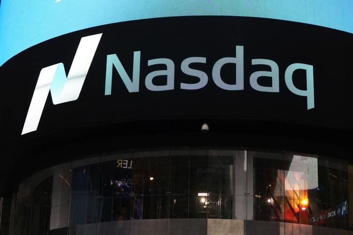 Exterior of NASDAQ stock exchange building