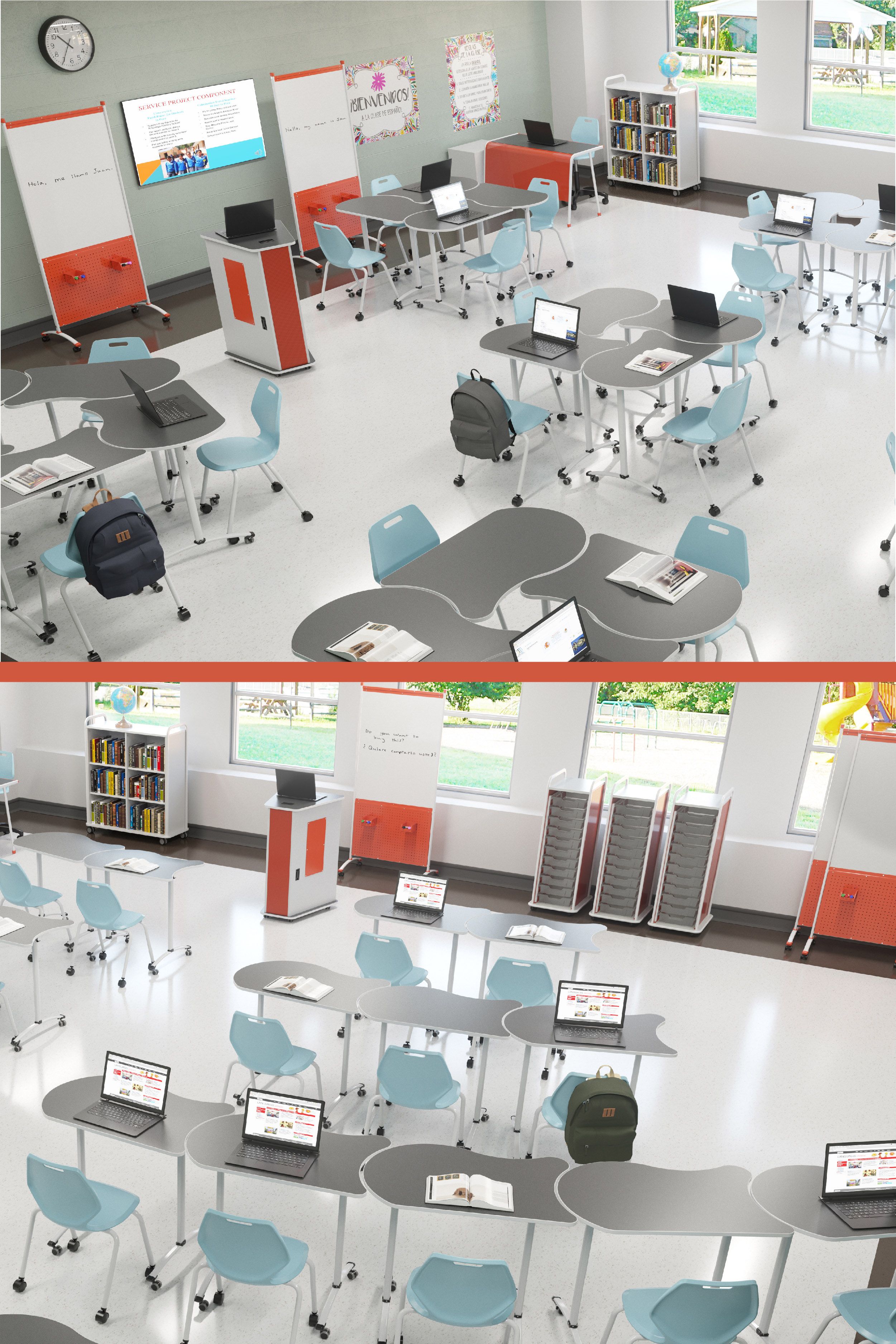 Aula scolastica digitale moderna