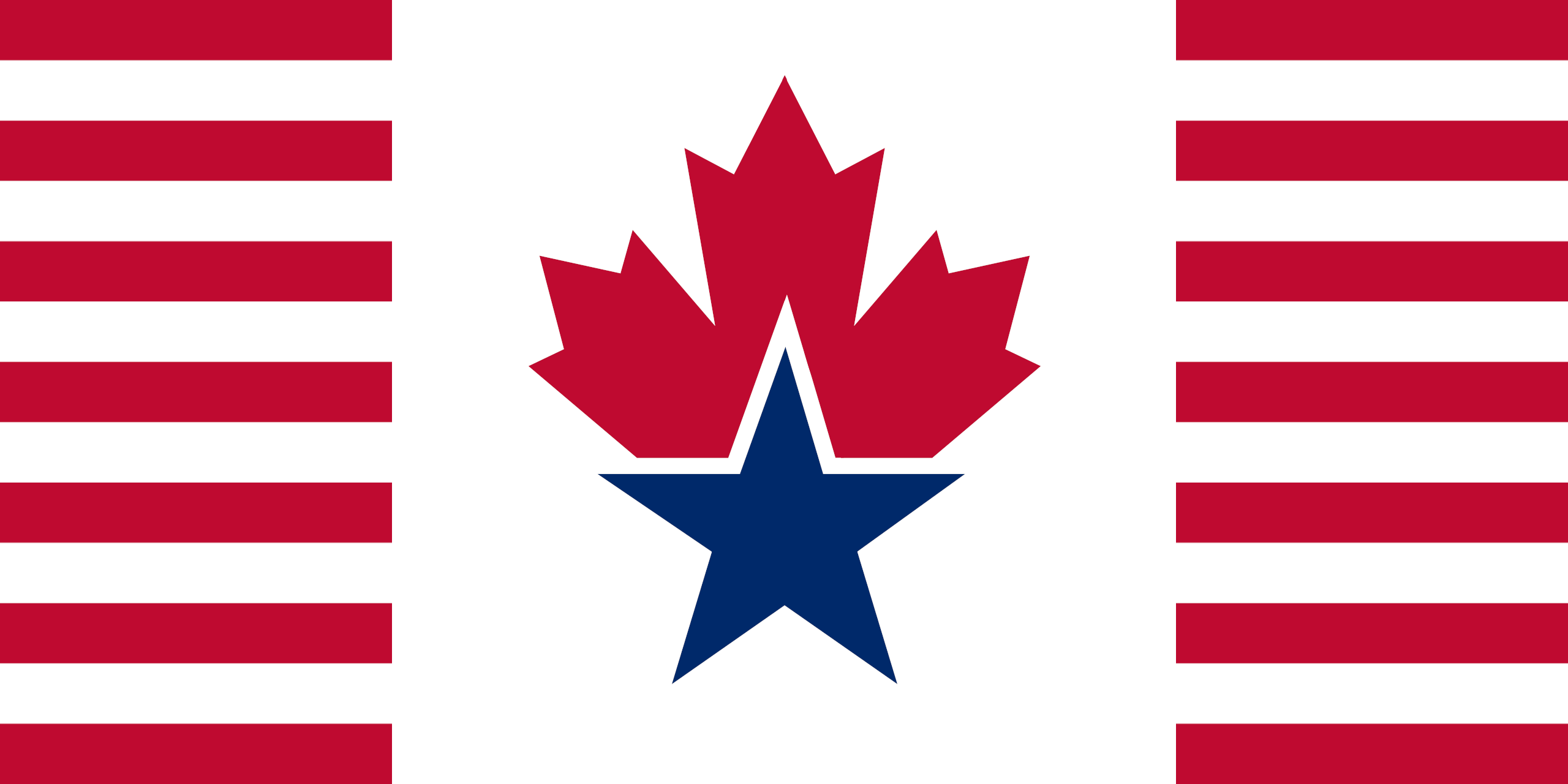 美国国旗与加拿大国旗融合设计