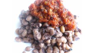 Plain beans ewa made with honey beans, red palm oil, onions, crayfish, scotch bonnet and seasoning cubes - RoyalRoom Restaurant Lagos