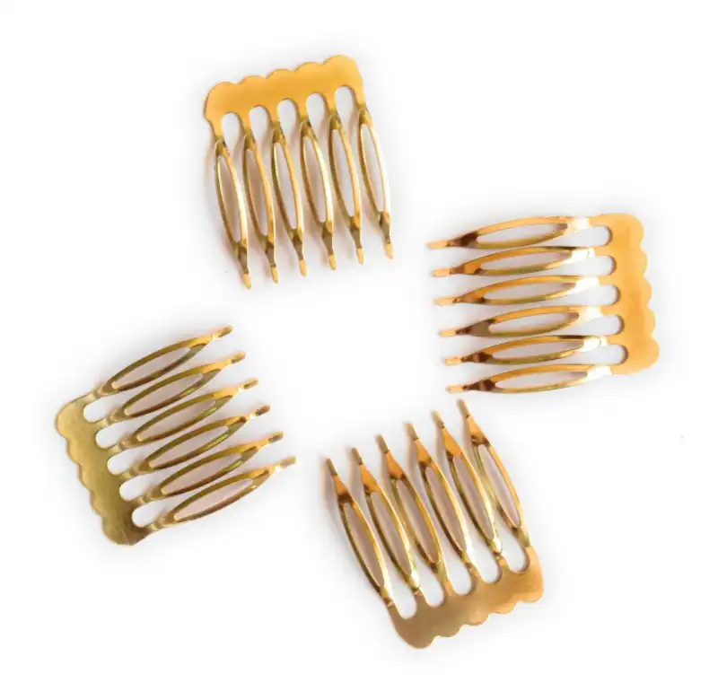 Gold Metal Hair Comb Slide Pins Set