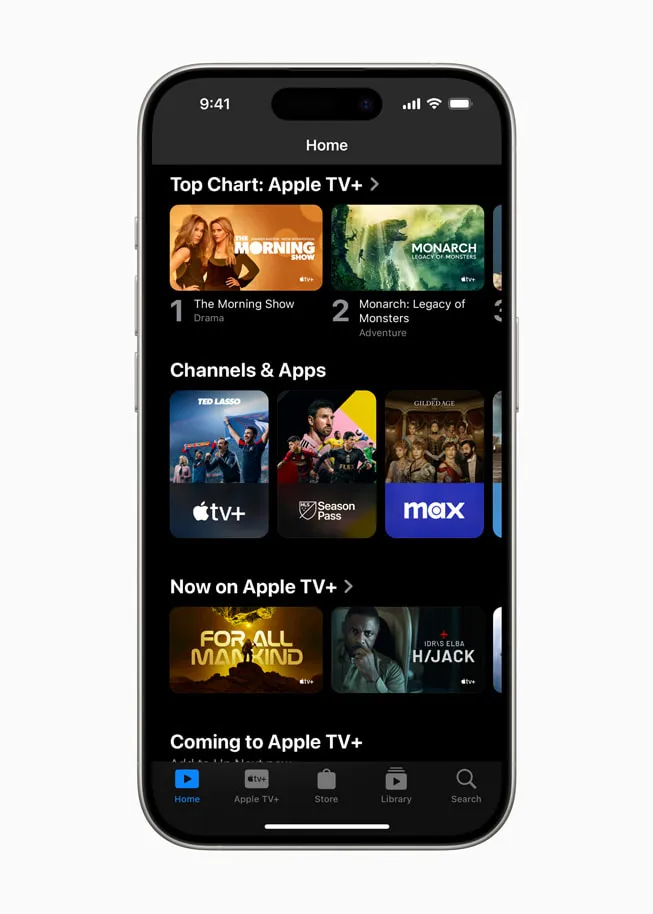 iPhone Apple TV应用首页