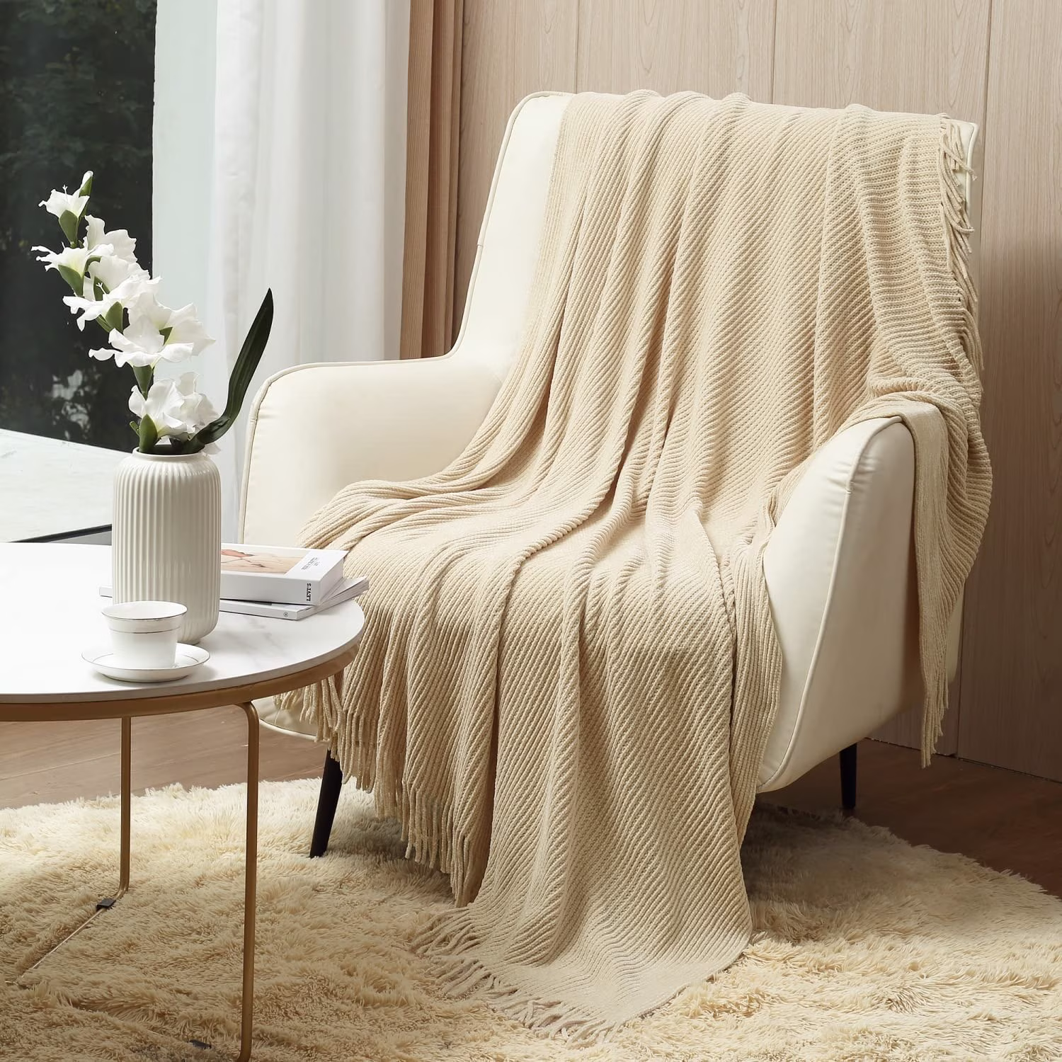 CREVENT Crochet Throw Blanket for Couch Sofa Bed Light Weight Soft Warm 50x60 inches Turquoise