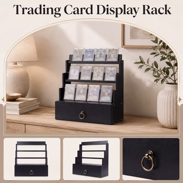 4 Tier Card Display Stand, Wooden Graded Card Display Rack for Sports Cards,  Desktop Card Holder for Card Collection, Showcase Organizer for  Collectibles - Walmart.com
