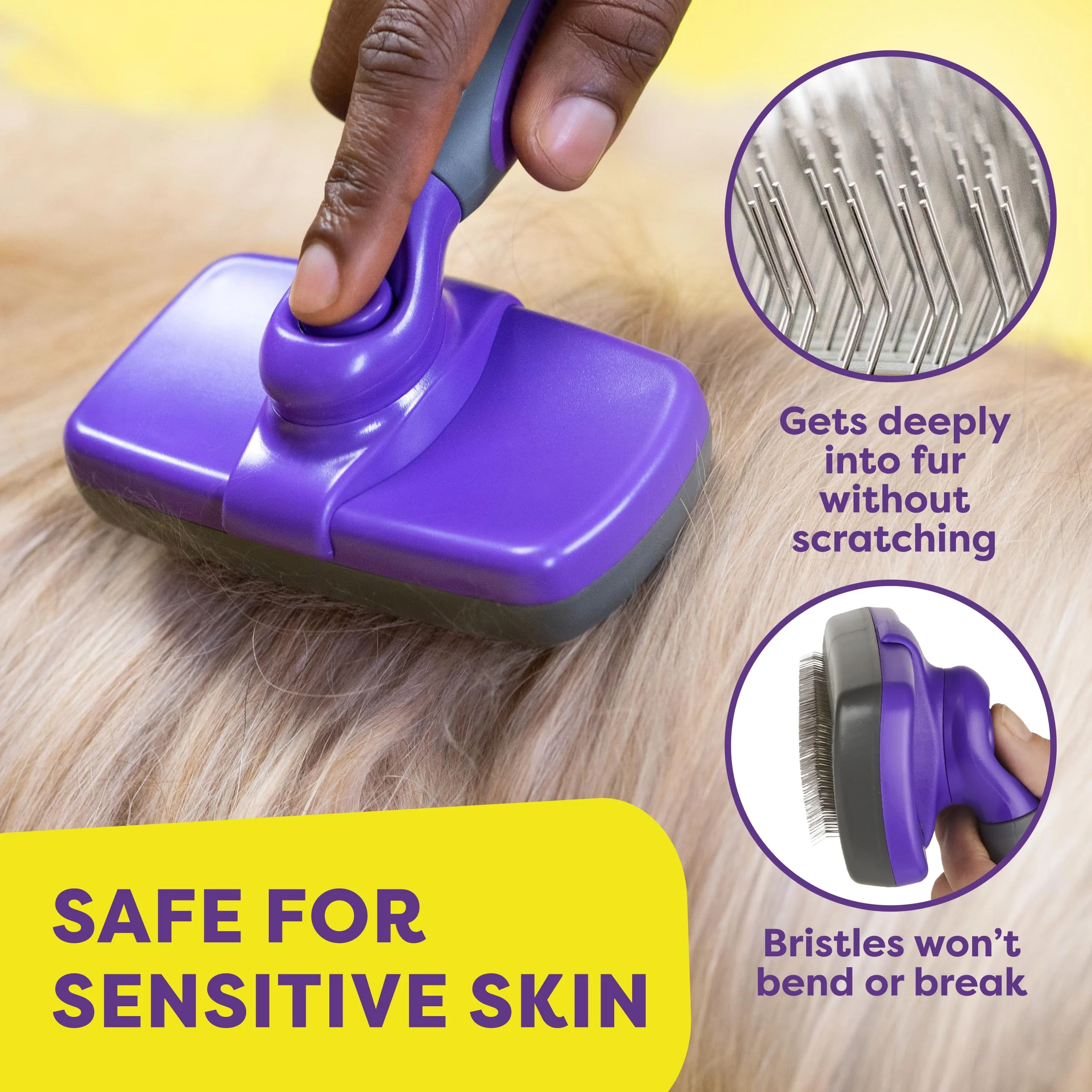 Hertzko Self-Cleaning Slicker Brush for Dogs and Cats