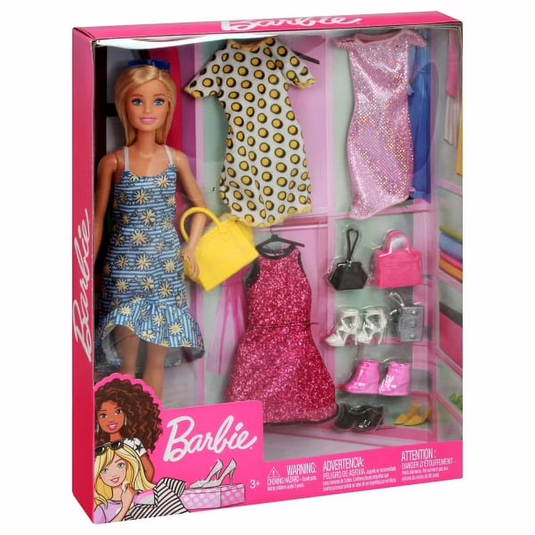 Mattel Barbie Party Fashions Doll Playset