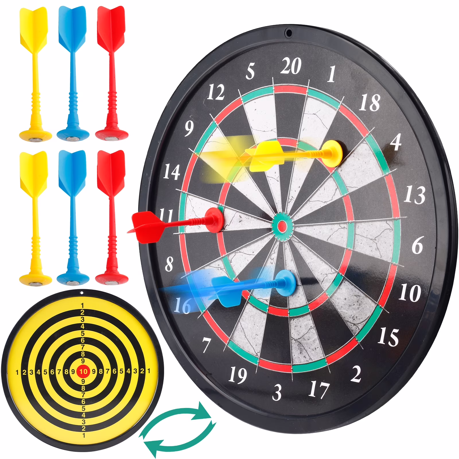 OleFun 2-in-1 Magnetic & Felt Dartboard for Kids
