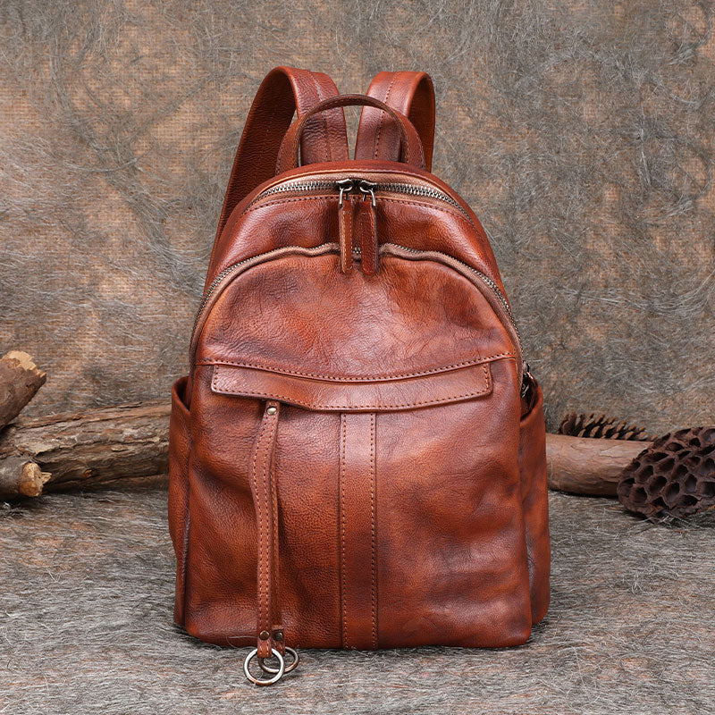 Vintage Leather Backpack Purse