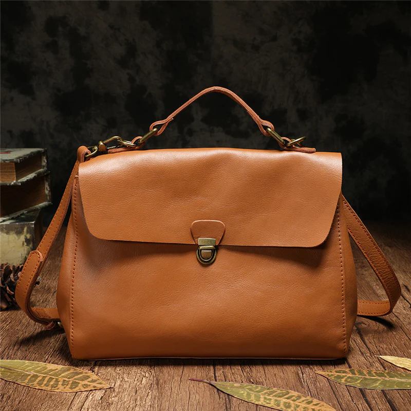 iLeatherhandbag Soft Brown Leather Satchel