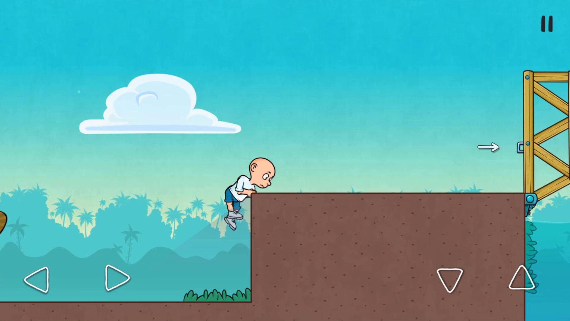 Plonky game character interacting with physics-based puzzle contraptions