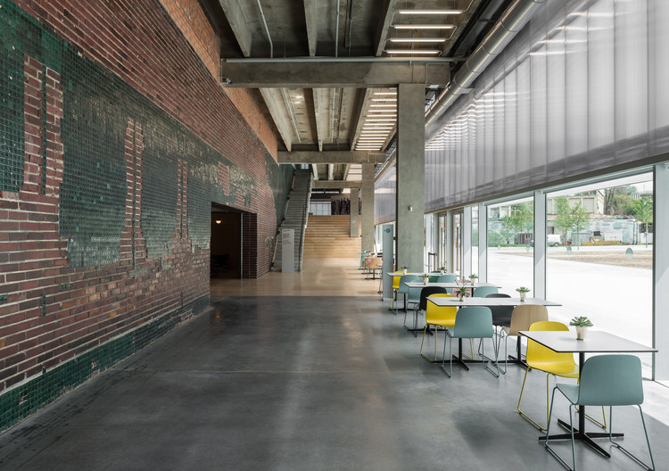 1990s home garage converted into an office workspace