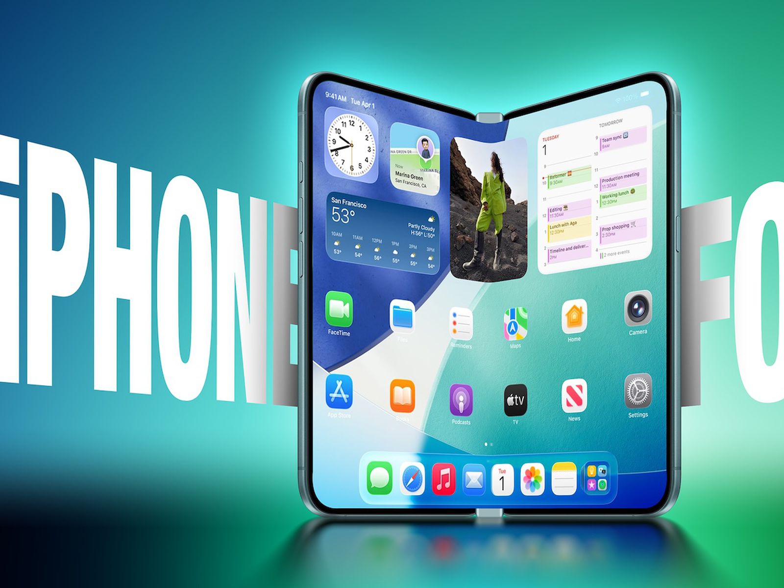 折叠屏iPhone分屏多窗口操作界面展示