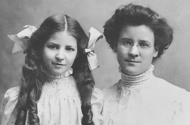 Historical photograph of Katharine Briggs and Isabel Myers working on MBTI research