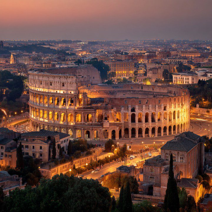 Rome Colosseum at Dusk